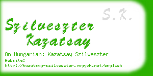 szilveszter kazatsay business card